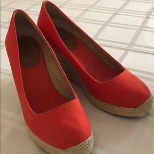 Red canvas espadrilles